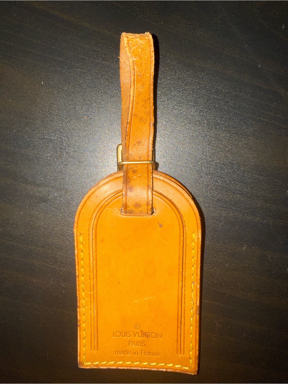Louis Vuitton Orange Leather Tag with Strap